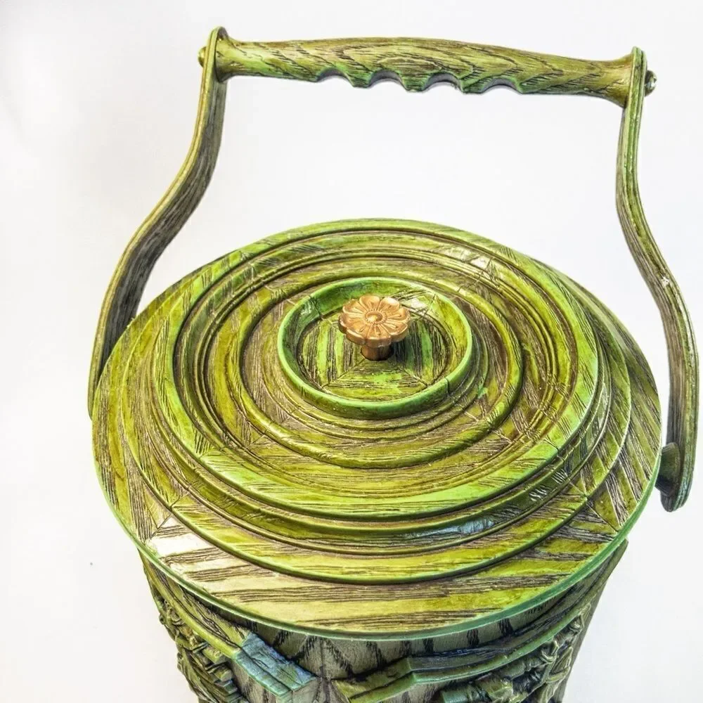 Vintage Chinoiserie Plastic Ice Bucket